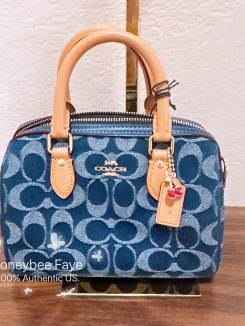 Mini Rowan Crossbody Bag In Signature Denim CY742 - Picture 2 of 14